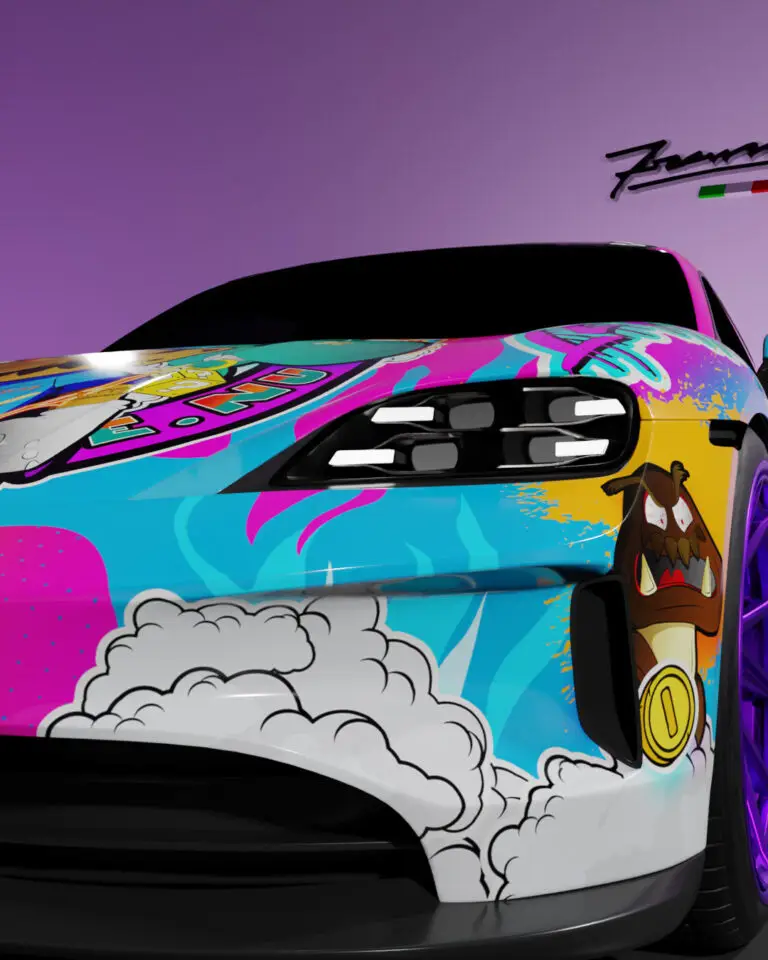 Porsche Taycan wrap design TayKart Deluxe Render 06